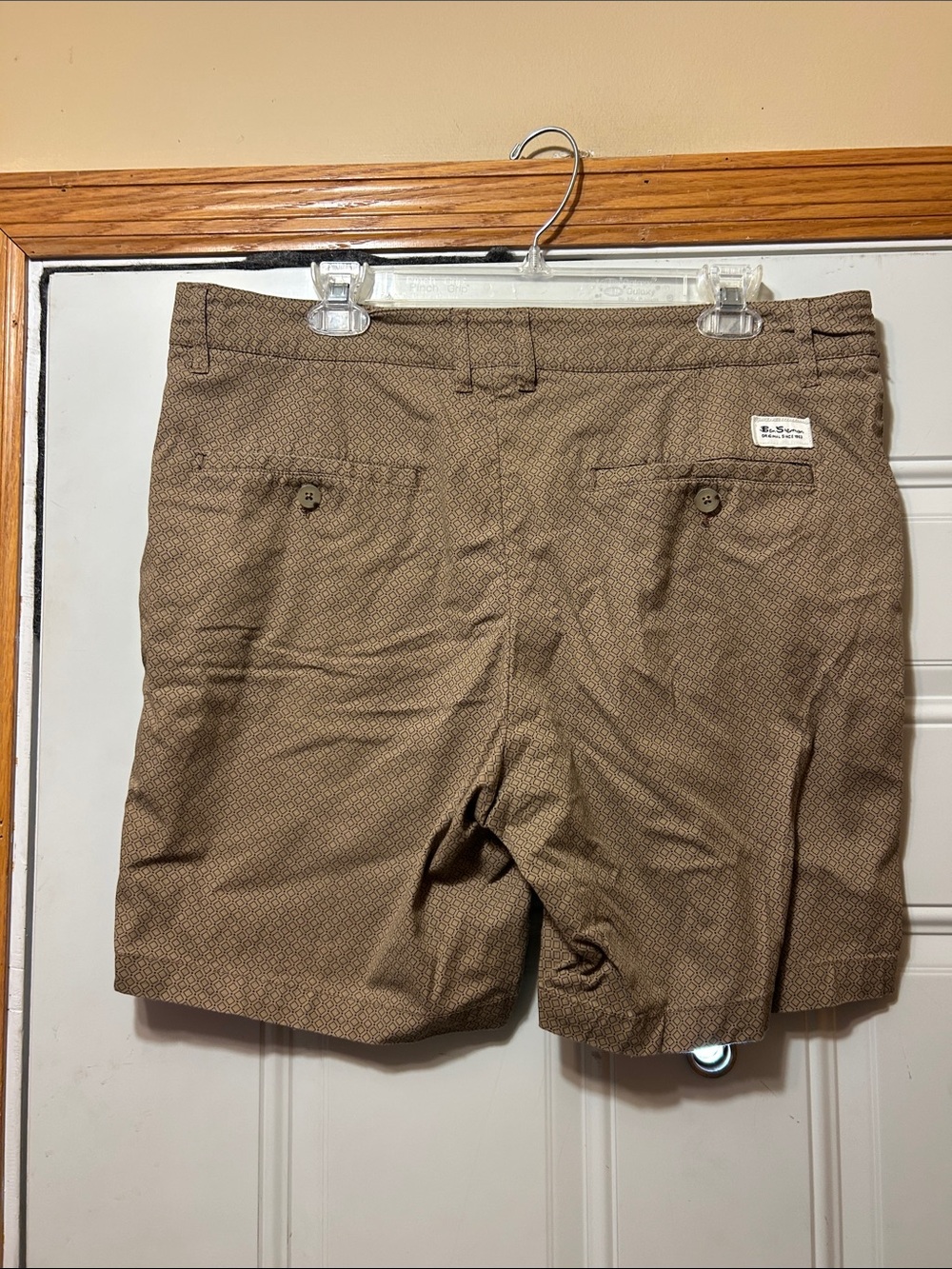 Ben Sherman Men's Brown Patterned Casual Shorts 36